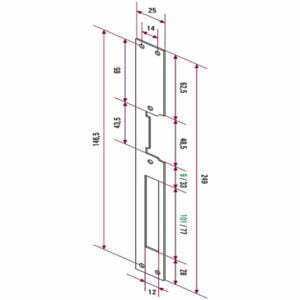 CV-24LP lock release - dimensions