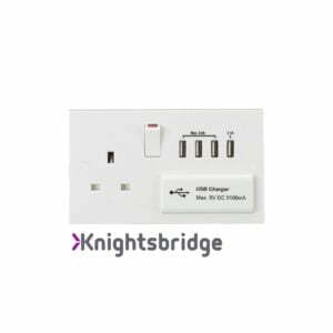 13A Switched Socket with Quad USB Charger 5V DC 5.1A