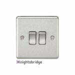 10AX 2G 2 Way Plate Switch - Rounded Edge Brushed Chrome