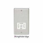 115-230V Dual Voltage Shaver Socket with White Insert - Rounded Edge Brushed Chrome