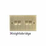 10AX 4G 2 Way Plate Switch - Square Edge Antique Brass