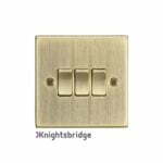 10AX 3G 2 Way Plate Switch - Square Edge Antique Brass