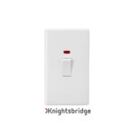 Curved Edge 45A 2G DP Switch with Neon (White Rocker)
