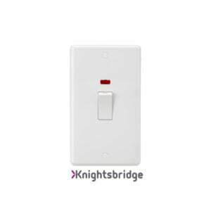 Curved Edge 45A 2G DP Switch with Neon (White Rocker)