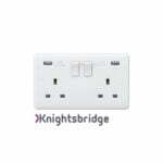 Curved Edge 13A 2G Switched Socket with Dual USB Charger (5V DC 3.1A shared)