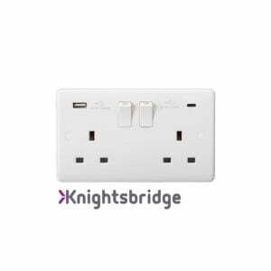 Curved Edge 13A 2G SP Switched Socket with Dual USB Charger A+C (5V DC 3.1A shared)