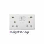 Curved Edge 13A 2G DP Switched Socket with Dual USB Charger (5V DC 4.8A shared)
