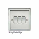 10AX 3G 2 Way Plate Switch - Bevelled Edge Polished Chrome