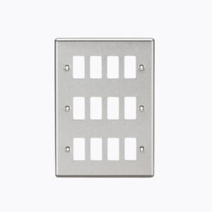 12G Grid Faceplate - Rounded Edge Brushed Chrome