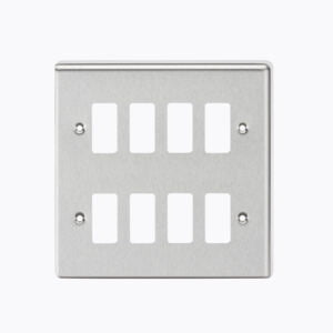 8G Grid Faceplate - Rounded Edge Brushed Chrome