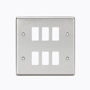 6G Grid Faceplate - Rounded Edge Brushed Chrome
