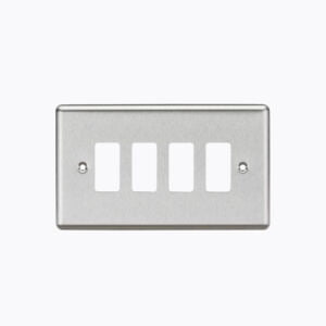 4G Grid Faceplate - Rounded Edge Brushed Chrome