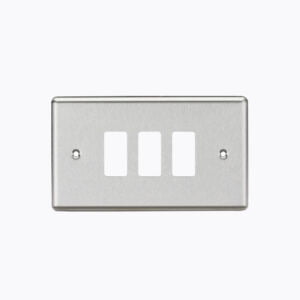 3G Grid Faceplate - Rounded Edge Brushed Chrome