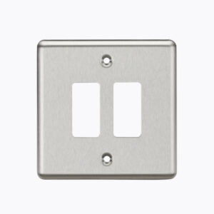 2G Grid Faceplate - Rounded Edge Brushed Chrome