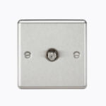 Sat TV Outlet - Rounded Edge Brushed Chrome
