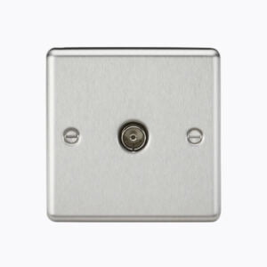 TV Outlet (non-isolated) - Rounded Edge Brushed Chrome
