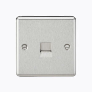 Telephone Extension Outlet - Rounded Edge Brushed Chrome