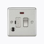 13A Switched Fused Spur Unit with Neon & Flex Outlet - Rounded Edge Brushed Chrome