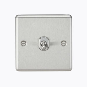 10AX 1G Intermediate Toggle Switch - Rounded Edge Brushed Chrome