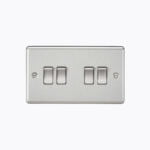 10AX 4G 2 Way Plate Switch - Rounded Edge Brushed Chrome