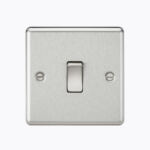 10AX 1G 2 Way Plate Switch - Rounded Edge Brushed Chrome