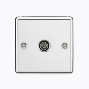 TV Outlet (non-isolated) - Rounded Edge Polished Chrome