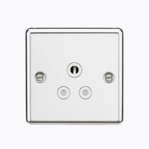 5A Unswitched Socket - Rounded Edge Polished Chrome Finish with White Insert