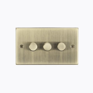 3G 2-way 10-200W (5-150W LED) trailing edge dimmer - Square Edge Antique Brass