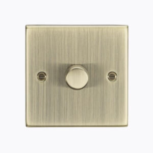 1G 2-way 10-200W (5-150W LED) trailing edge dimmer - Square Edge Antique Brass