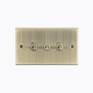 10AX 3G 2 Way Toggle Switch - Square Edge Antique Brass