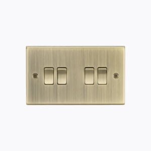 10AX 4G 2 Way Plate Switch - Square Edge Antique Brass