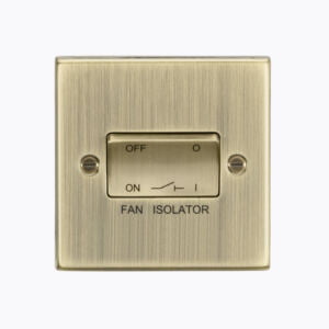 10AX 3 Pole Fan Isolator Switch - Square Edge Antique Brass