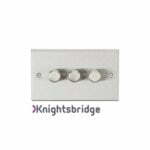 3G 2 way 10-200W (5-150W LED) trailing edge dimmer - Square Edge Brushed Chrome