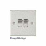 10AX 2G 2-Way Plate Switch - Square Edge Brushed Chrome