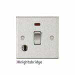 20A 1G DP Switch with Neon & Flex Outlet - Square Edge Brushed Chrome