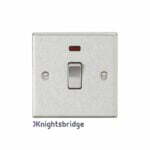 20A 1G DP Switch with Neon - Square Edge Brushed Chrome