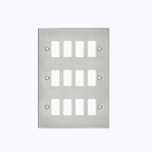 12G Grid Faceplate - Square Edge Brushed Chrome