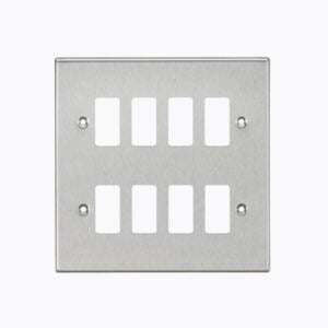 8G Grid Faceplate - Square Edge Brushed Chrome