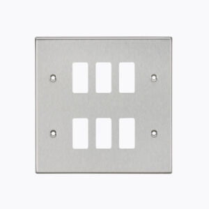 6G Grid Faceplate - Square Edge Brushed Chrome