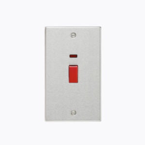 45A DP Switch with Neon (double size) - Square Edge Brushed Chrome