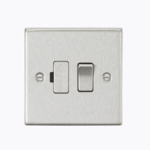 13A Switched Fused Spur Unit - Square Edge Brushed Chrome