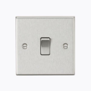 10AX 1G 2-Way Plate Switch - Square Edge Brushed Chrome