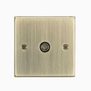 TV Outlet (non-isolated) - Square Edge Antique Brass