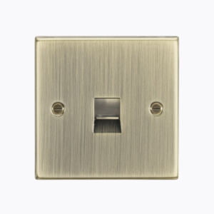 Telephone Extension Outlet - Square Edge Antique Brass