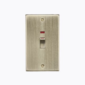 45A 2G DP switch with neon - antique brass