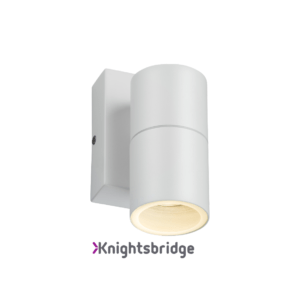 230V IP54 GU10 Fixed Single Wall Light with Photocell Sensor - White