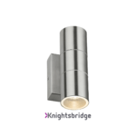 230V IP54 GU10 Up and Down Wall Light with Photocell Sensor - Brushed Chrome
