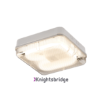 IP65 28W HF Square Bulkhead with Prismatic Diffuser and White Base