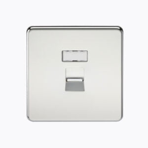 Screwless RJ45 network outlet - polished chrome