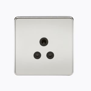 Screwless 5A Unswitched Socket - Polished Chrome with Black Insert